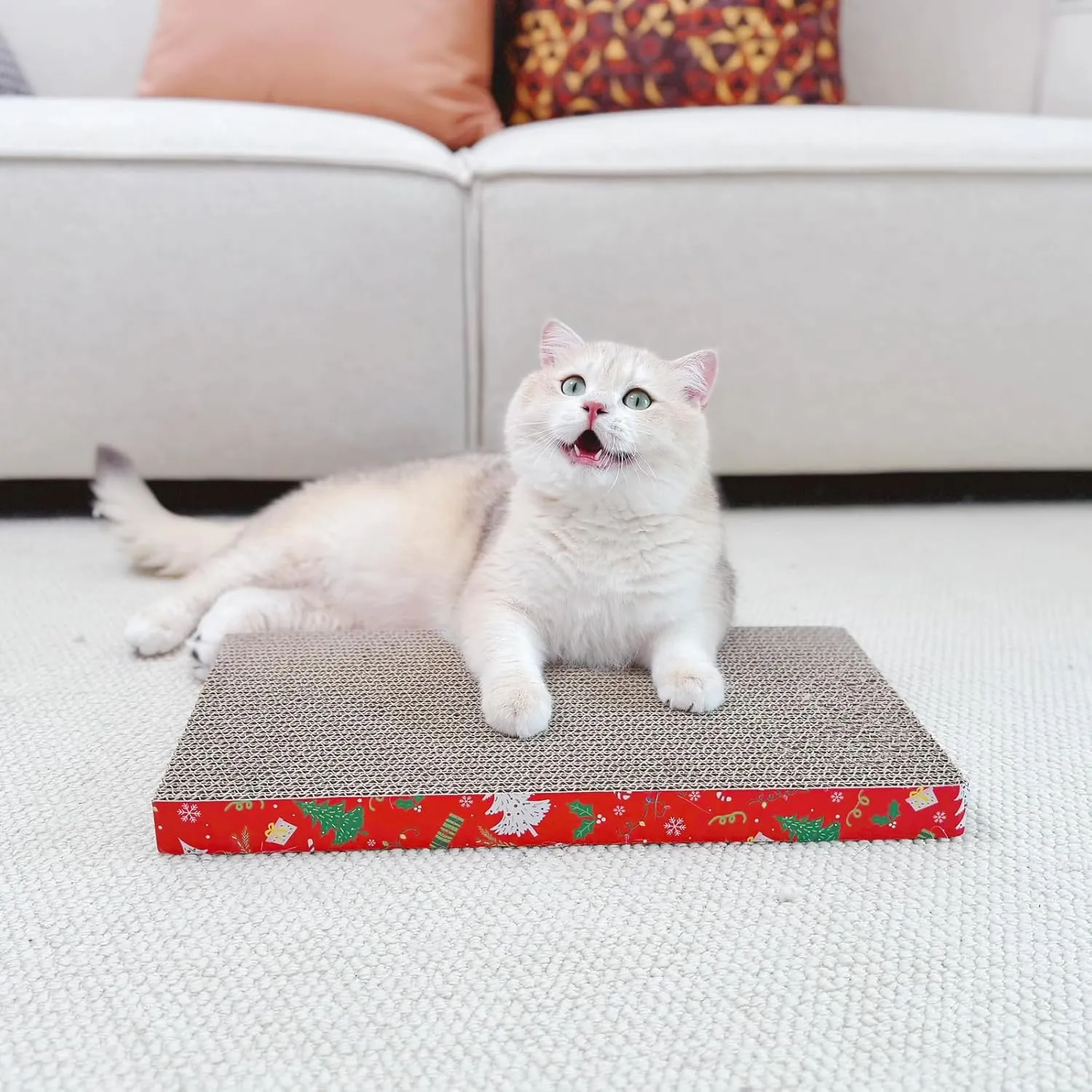3-Pack Cat Scratcher Board - Corrugated Cardboard with Catnip, Double-Sided Scratching Pad for Indoor Cats (18.5" Large)