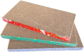 3-Pack Cat Scratcher Board - Corrugated Cardboard with Catnip, Double-Sided Scratching Pad for Indoor Cats (18.5" Large)