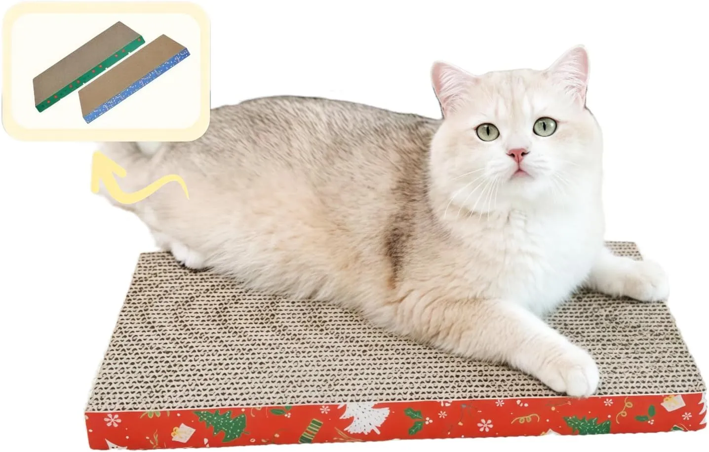 3-Pack Cat Scratcher Board - Corrugated Cardboard with Catnip, Double-Sided Scratching Pad for Indoor Cats (18.5" Large)