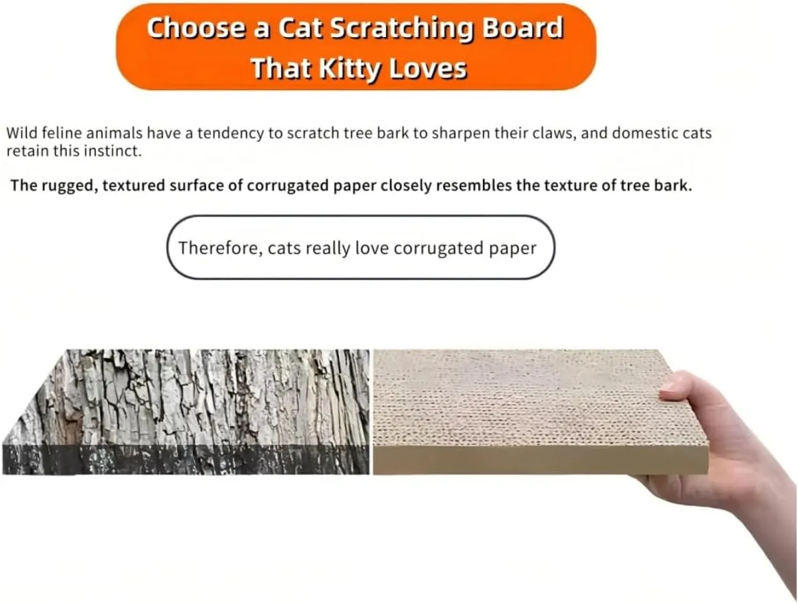 3-Pack Cat Scratcher Board - Corrugated Cardboard with Catnip, Double-Sided Scratching Pad for Indoor Cats (18.5" Large)