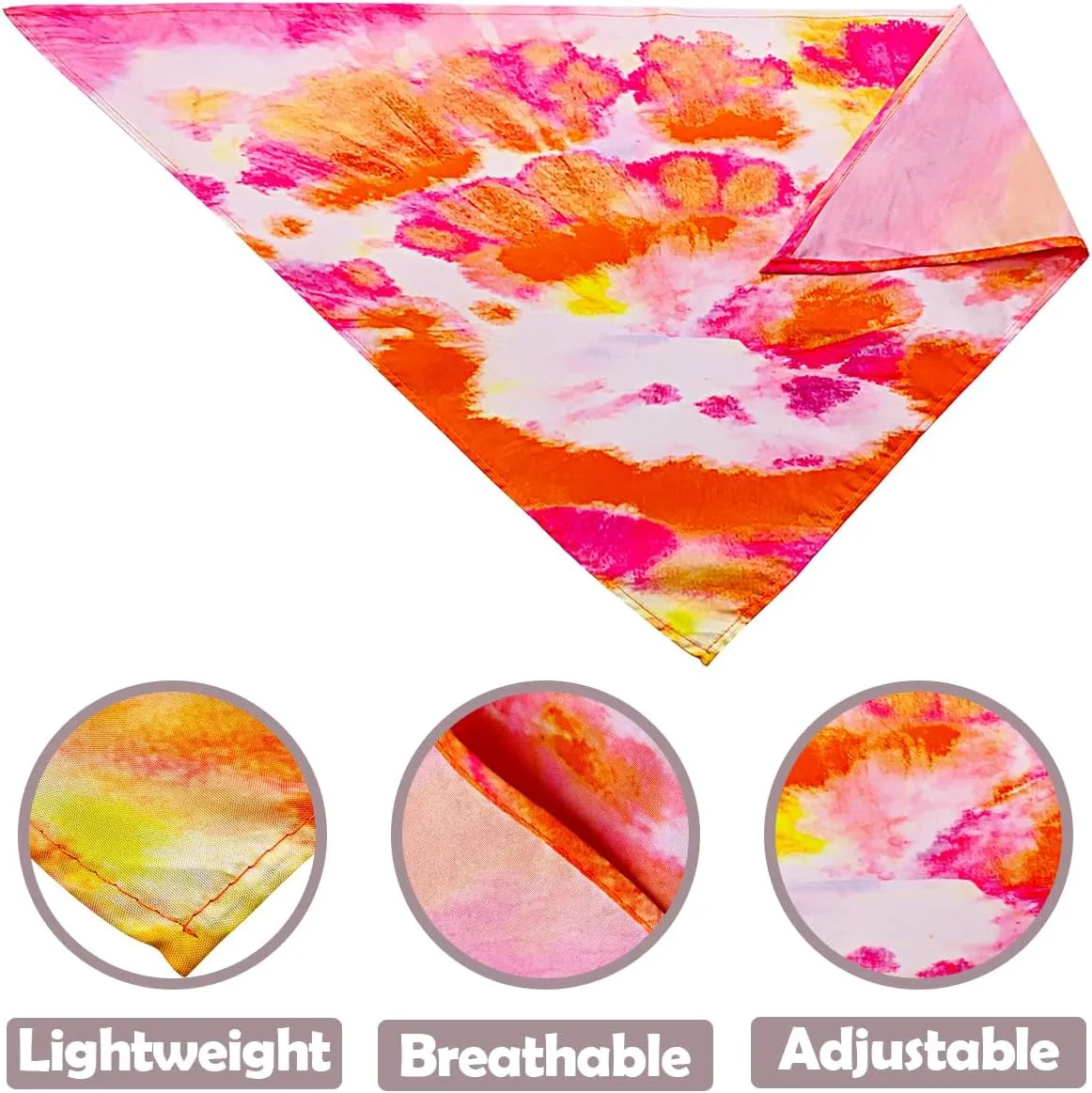 50PCS Dog Bandanas Tie Dye Bulk for Large XL Breed Dog Big Bandanas Pack Kerchief Washable Triangle Bibs Head Scarves Scarfs for Boys and Girls Grooming Accessories Costume