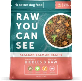 A Better Dog Food | Salmon Dry Dog Food | Raw You Can See | High Protein Kibble   Freeze Dried Raw Dog Food
