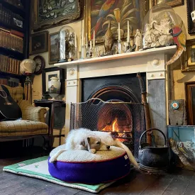 Ada Purple Luxury Harris Tweed Sustainable Dog Bed