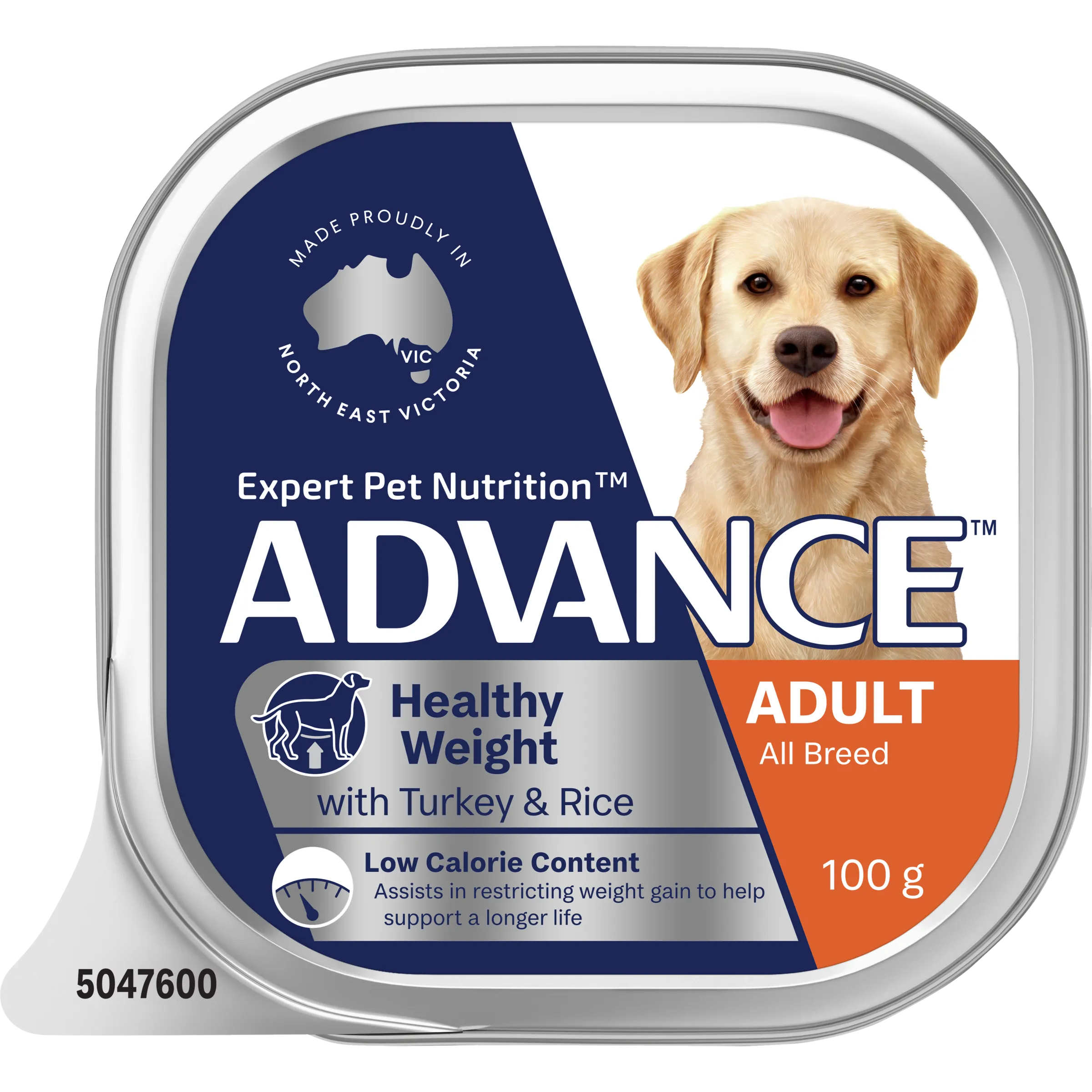 Advance Turkey And Rice Healthy Weight All Breed Adult Wet Dog Food Trays 100g x 12