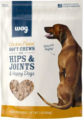 Amazon Brand  Wag Chicken Flavor Hip & Joint Training Treats for Dogs, 1 lb. Bag (16 oz)