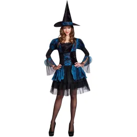 Blue Gothic Witch Adult Halloween Costume #Black #Blue