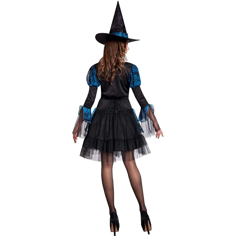 Blue Gothic Witch Adult Halloween Costume #Black #Blue