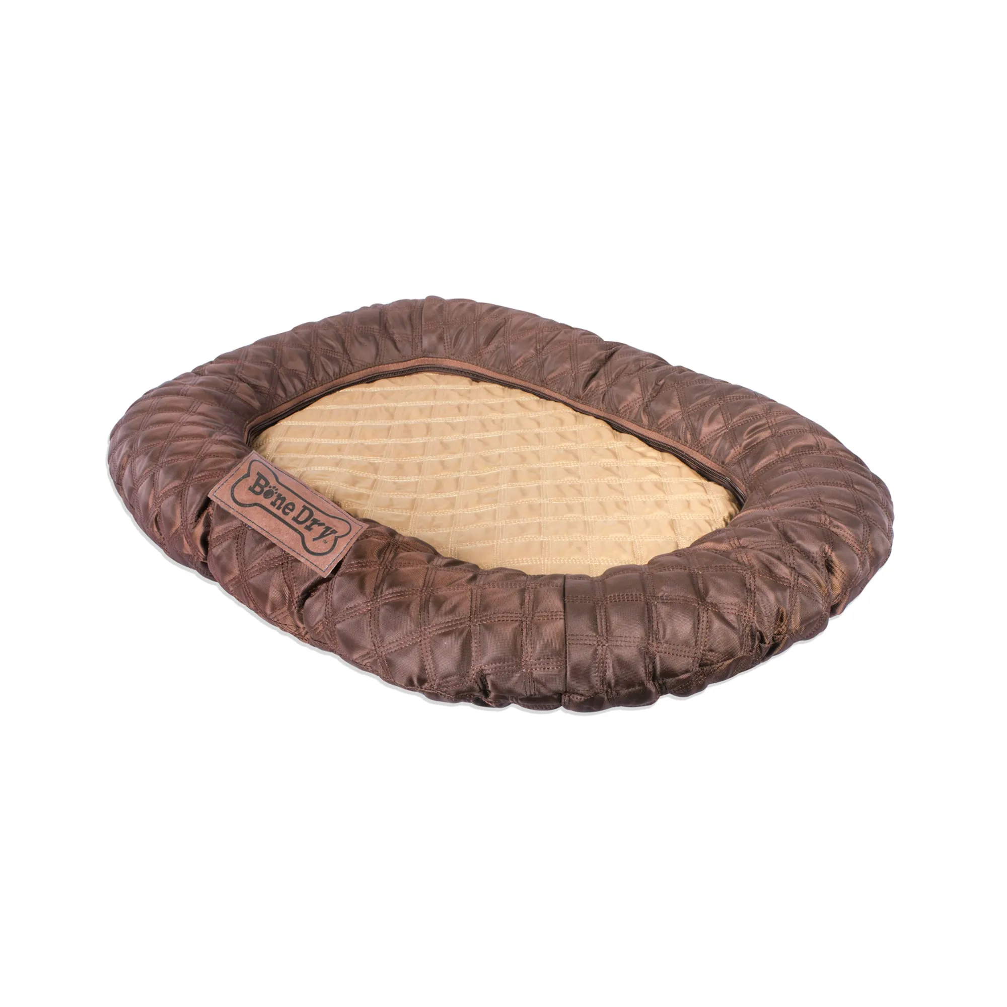 Bone Dry Pet Bed/Mat, Quilted Border Cushion, Brown, Medium - 20x28"