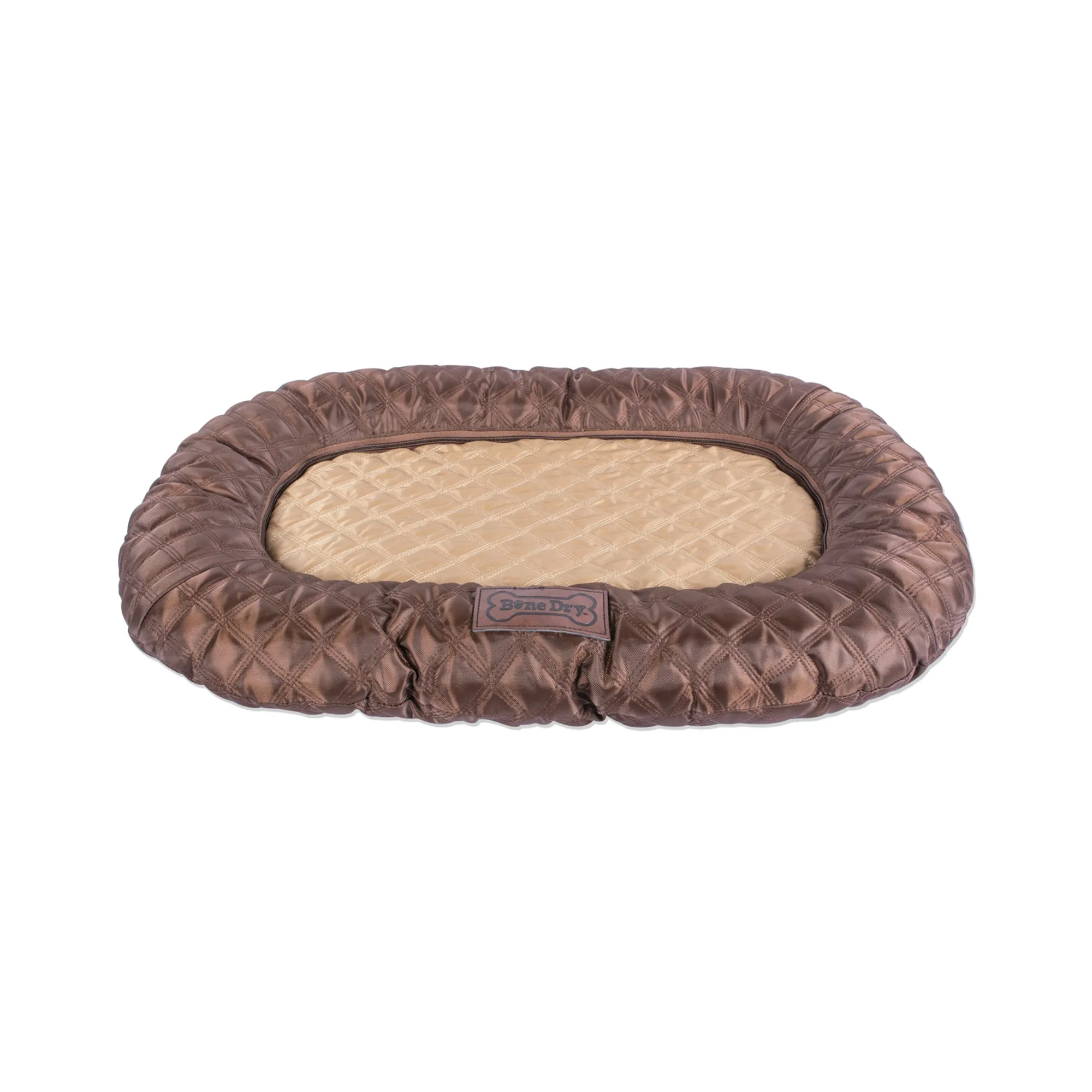 Bone Dry Pet Bed/Mat, Quilted Border Cushion, Brown, Medium - 20x28"