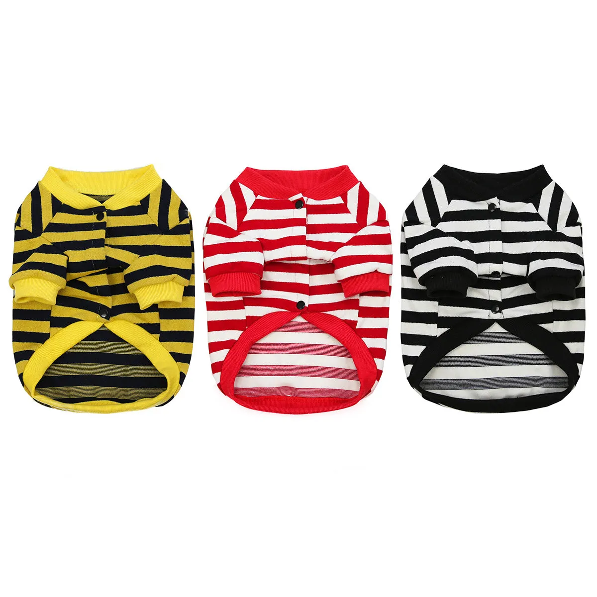 Bulldog pet clothing in autumn and winter with striped pattern
