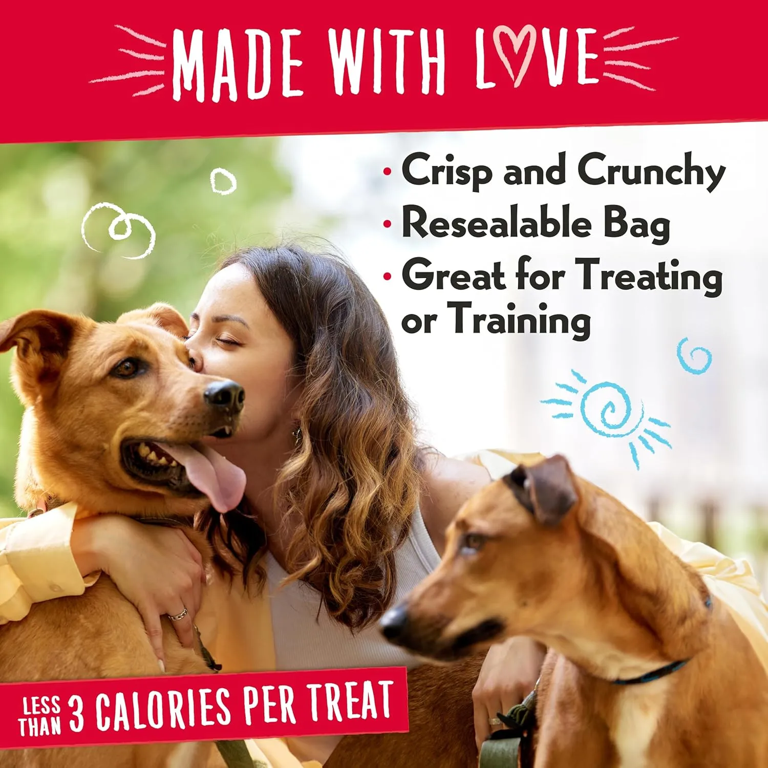 Charlee Bear Original Crunch Dog Treats, Chicken Liver, 6 Ounce Resealable Bag, Low Calorie Training Treats For Dogs, Limited Ingredient, Healthy, Crunchy Dog Snacks, Made in USA