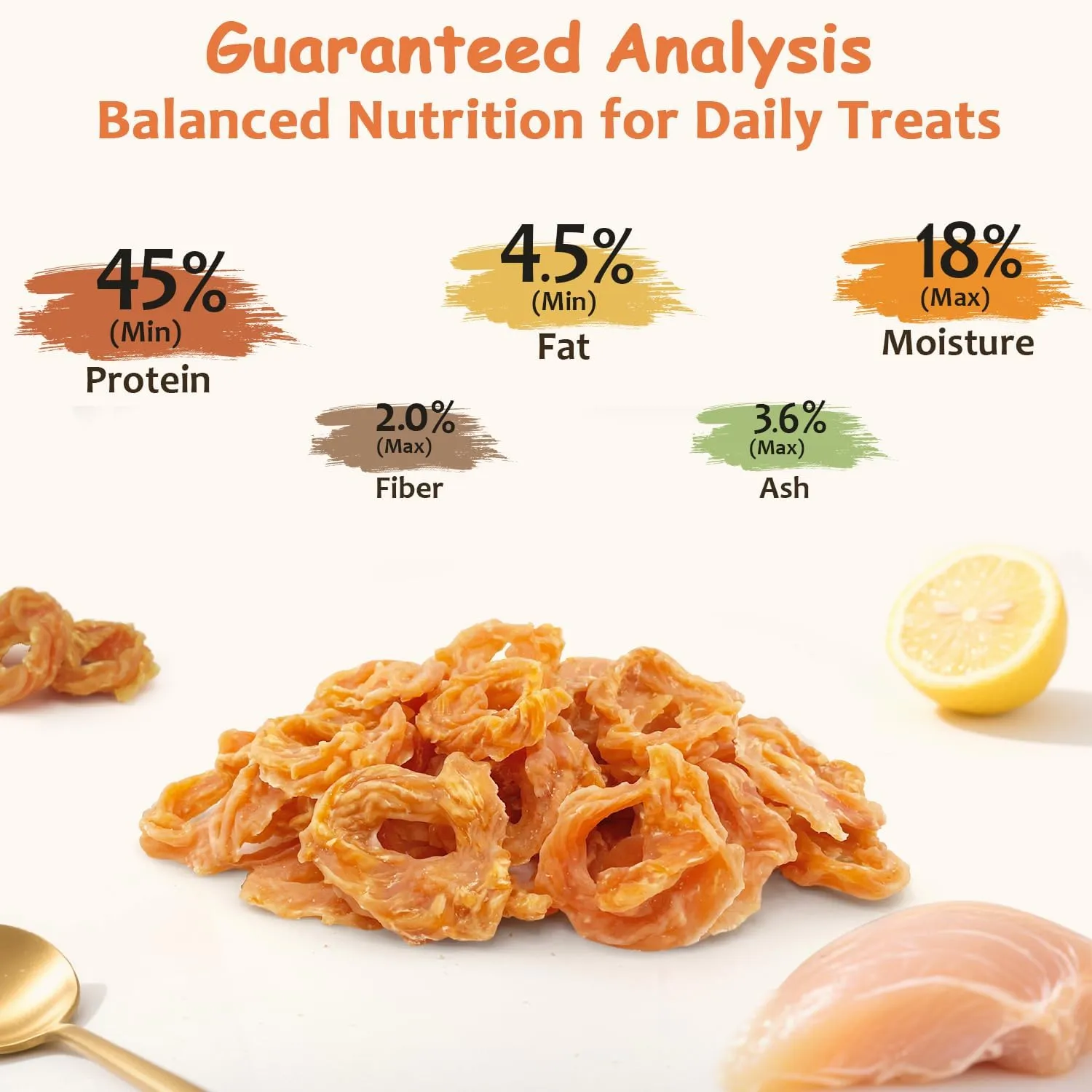 Chicken Rings Dog Treats, Real Chicken Jerky Rawhide-Free Soft Chews, Natural High Protein Limited Ingredient Training Snacks for Small Medium Large Dogs, 10.6oz