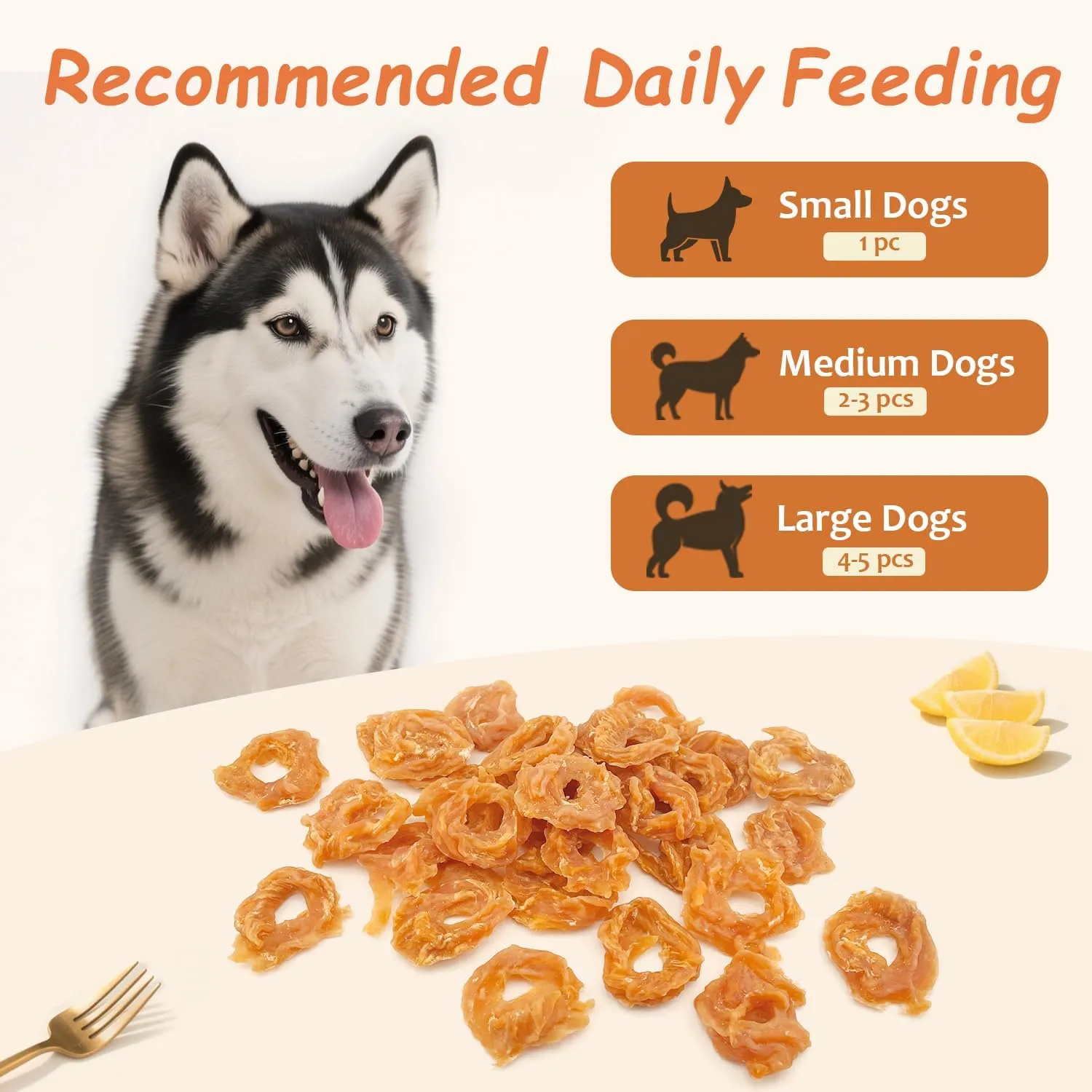 Chicken Rings Dog Treats, Real Chicken Jerky Rawhide-Free Soft Chews, Natural High Protein Limited Ingredient Training Snacks for Small Medium Large Dogs, 10.6oz