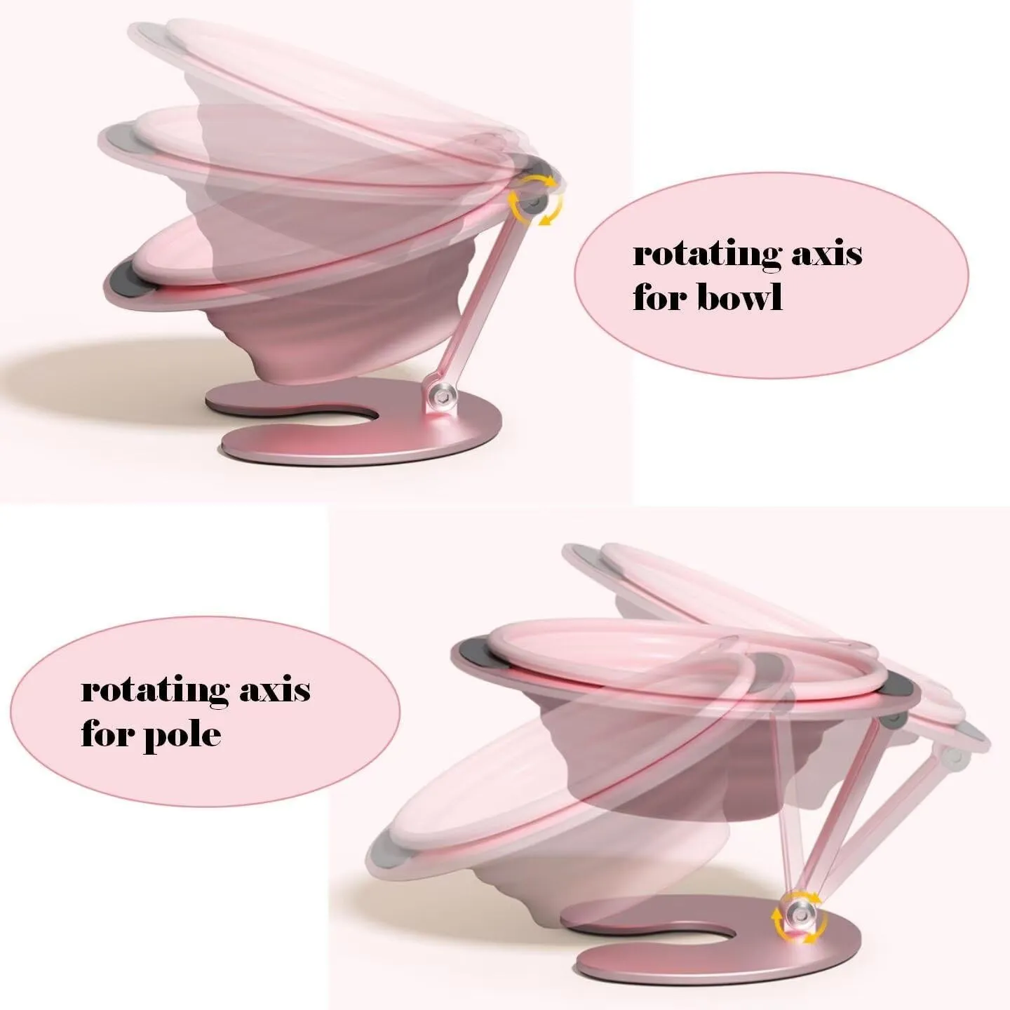 Collapsible Elevated Cat Dog Food Bowl, Portable Raised Pet Food Water Dish, Adjustable Tilted Food Feeder for Indoor Outdoor Cats Dogs, Whisker Friendly Cat Feeding Watering Dish for Travelling