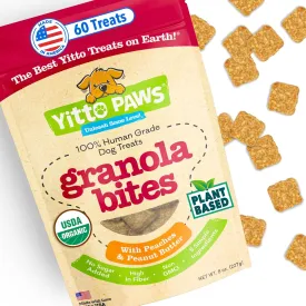 Crunchy Organic Peanut Butter Dog Treats, Peach & Oats Healthy Dog Treats, Vegan All Natural Dog Training Treats Made in USA Only  Low Calorie, Human-Grade No Sugar Added Dog Biscuits