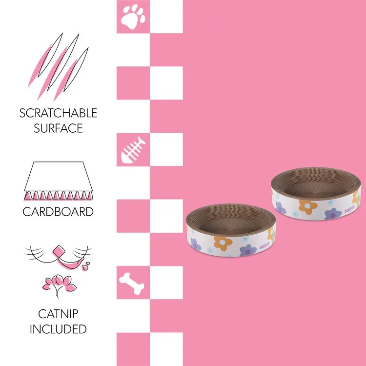 Daisy Modern Cardboard Bowl Cat Scratcher with Catnip