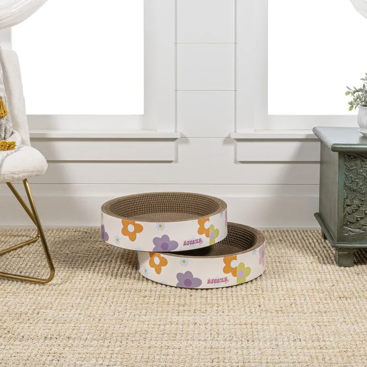 Daisy Modern Cardboard Bowl Cat Scratcher with Catnip