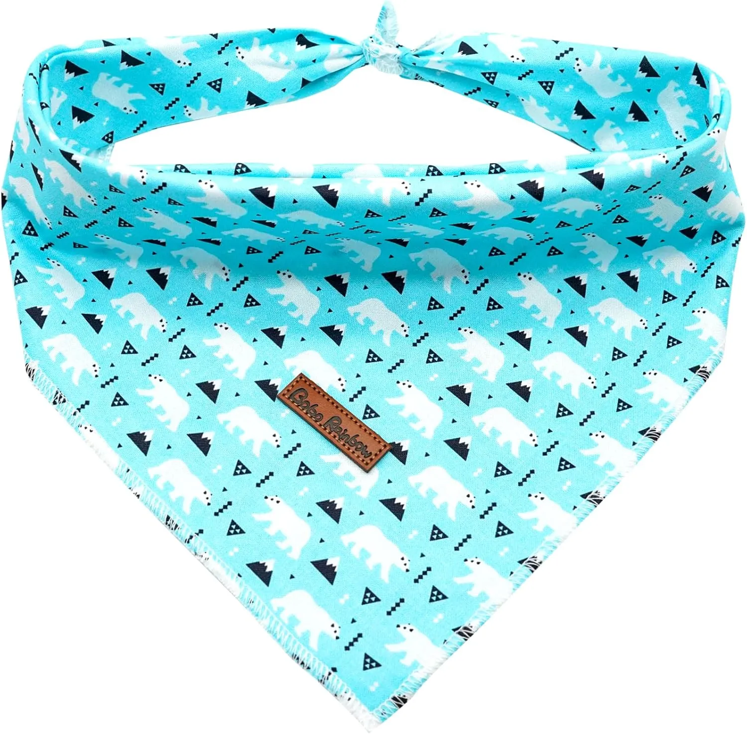 Dog Bandana - 1Pack Blue Bear Print Washable Dog Scarf Female or Male Square Dog Bib Kerchief Scarf Adjustable Pet Bandana for Small Medium Large Dogs