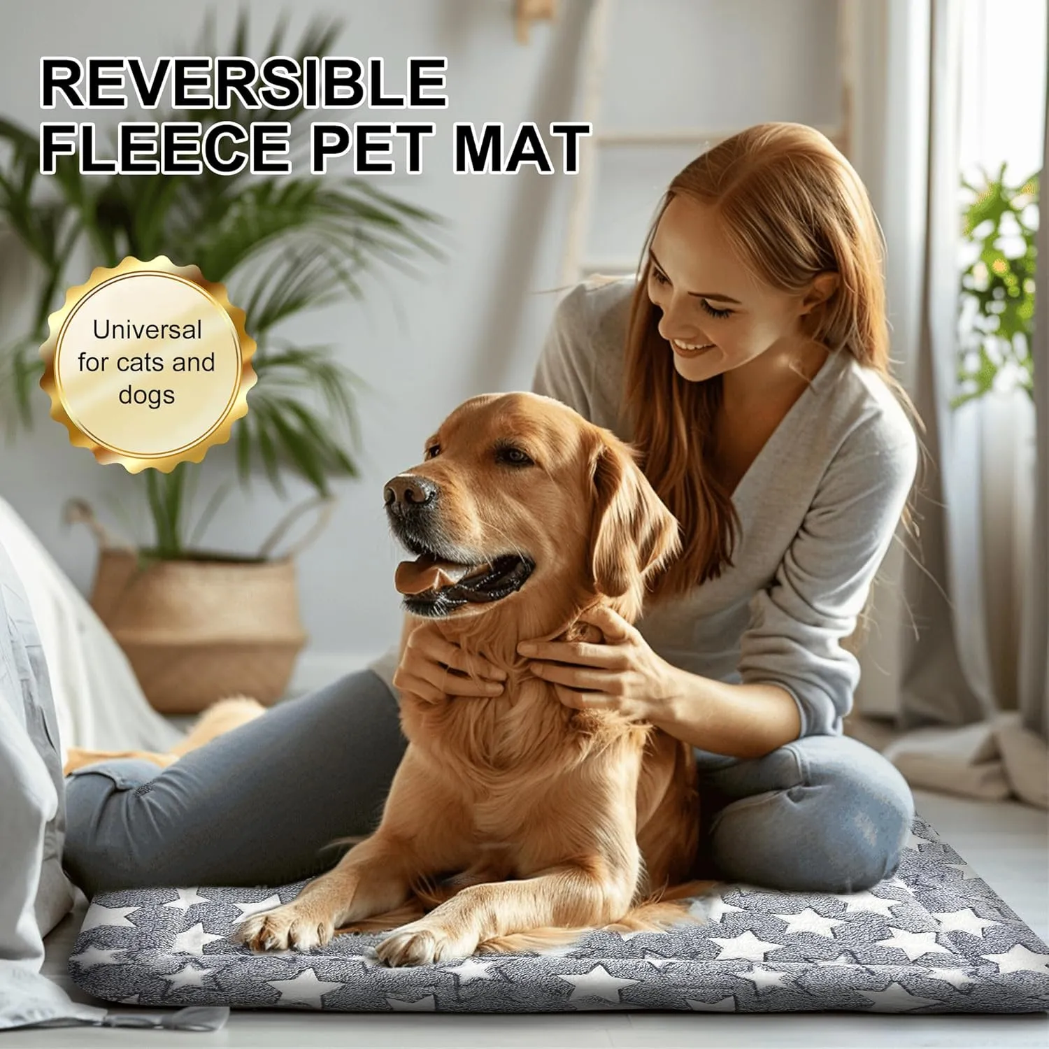 Dog Bed Mat, Reversible Crate Pads for Small/Medium/Large Dogs & Cats Sleeping, Portable & Soft, Dog Beds Crate Pad - Machine Washable Dog Mat Bed Kennel Mat Cat Bed L(35*23*1.5)