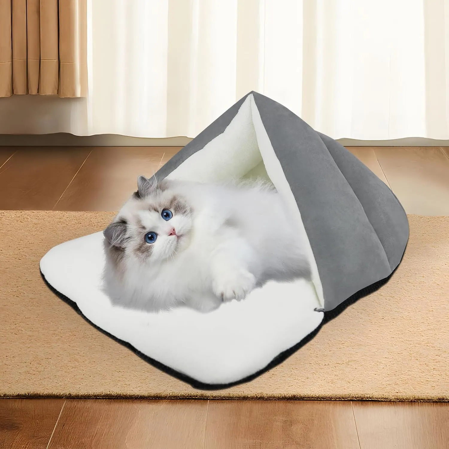 Dog Beds for Small Dogs - Washable Small Dog Bed, Cozy Cave Dog Bed, Ultra Soft Medium Dog Beds for Medium Dogs, Self-Warming Cat Sleeping Bag, Non-Slip Bottom Pet Dog Bed, Cat Beds for Indoor Cats