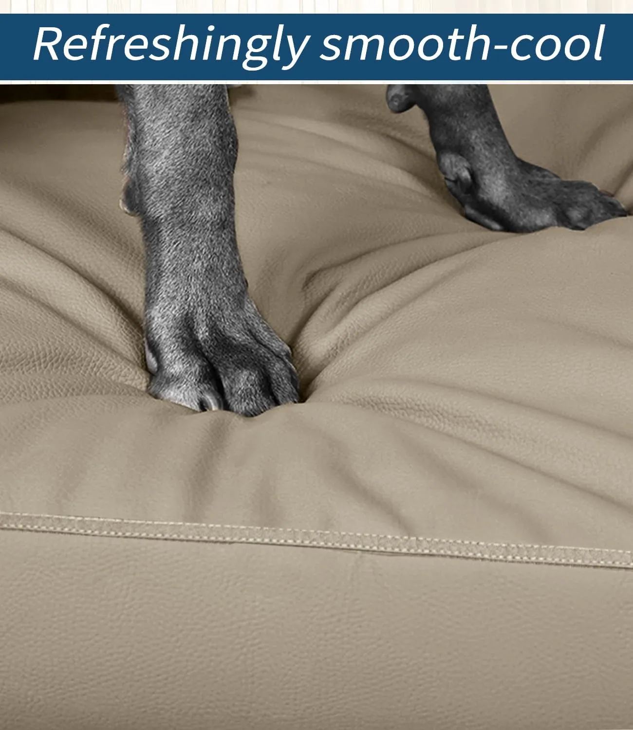 Dog Beds Large Sized Dog, Outdoor Waterproof Pet Cate with Faux Leather Cover, Egg Foam Pet Mat