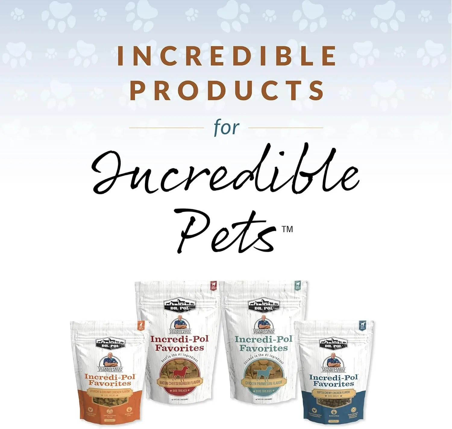 Dr. Pol Healthy All Natural Dog Treats - Incredi-Pol Pet Treats Made in USA, Dog Biscuits, Large or Small Dogs, Baked Puppy Training Biscuits, No Corn, Gourmet, Bacon Cheeseburger, 12oz
