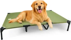 Elevated Dog Beds Extra Large Sized Dog, Raised Outdoor Bed Waterproof and Washable Canvas, Chew Proof Indoor Pet Hammocks, Green