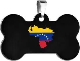 Flag Map of Venezuela Dog Tags for Pets Personalized Cute Dog Name ID Tags Stainless Steel Dog Collar Tag
