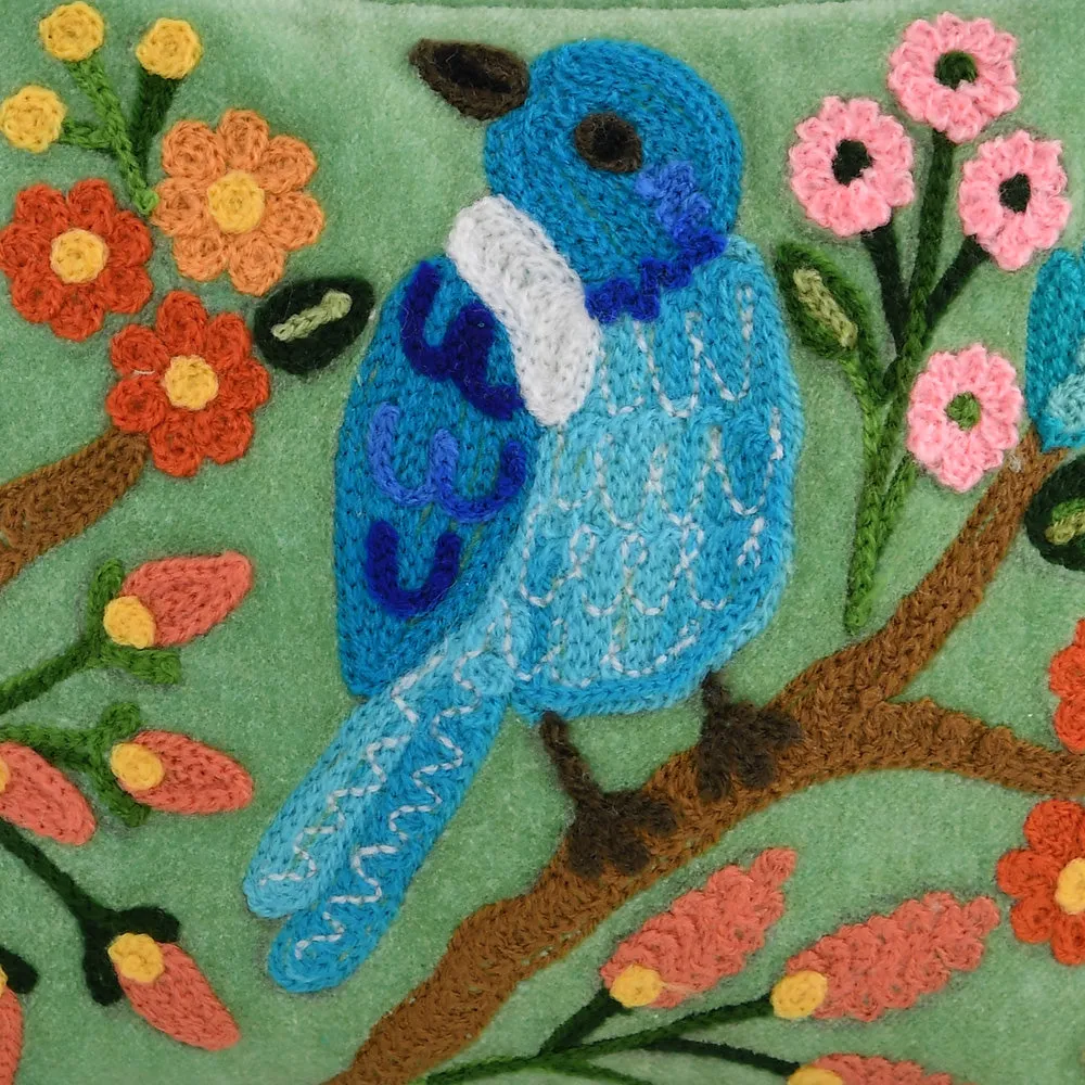 Floral Jewelry Pouch Songbird