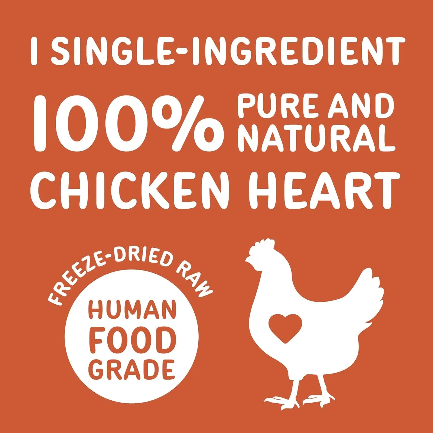 Freeze Dried Raw Chicken Hearts Dog and Cat Treats 3.5 oz,Single Ingredient Whole Chicken Hearts for Dogs,Healthy Dog Training Treats,Rawhide Free, Gluten&Grain Free