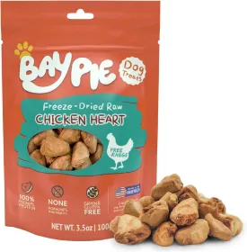 Freeze Dried Raw Chicken Hearts Dog and Cat Treats 3.5 oz,Single Ingredient Whole Chicken Hearts for Dogs,Healthy Dog Training Treats,Rawhide Free, Gluten&Grain Free