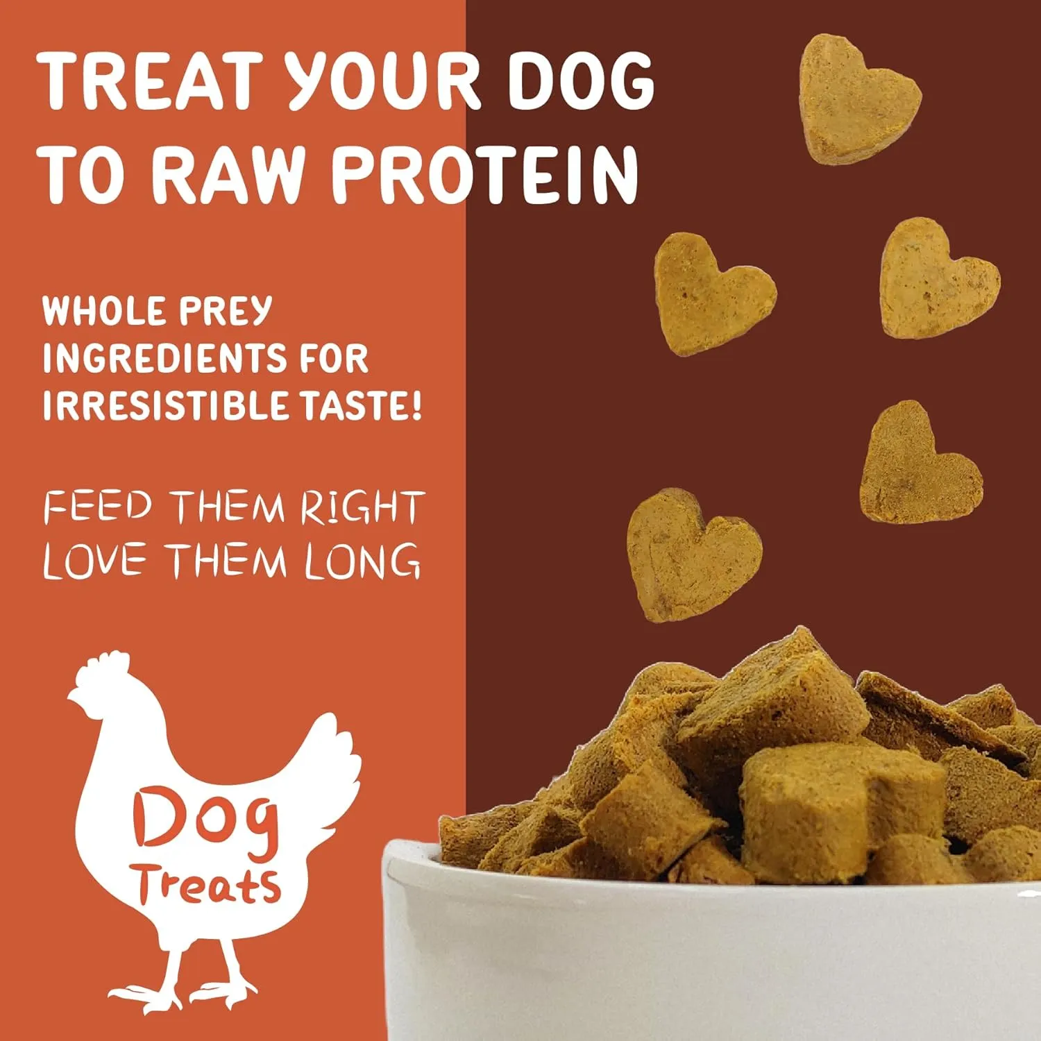 Freeze Dried Raw Dog Treats,Chicken&Chicken Liver,Great for Puppy Training Treats or Dog Meal Food Toppers, High Protein, Low Calorie,Grain Free, 6.35 oz