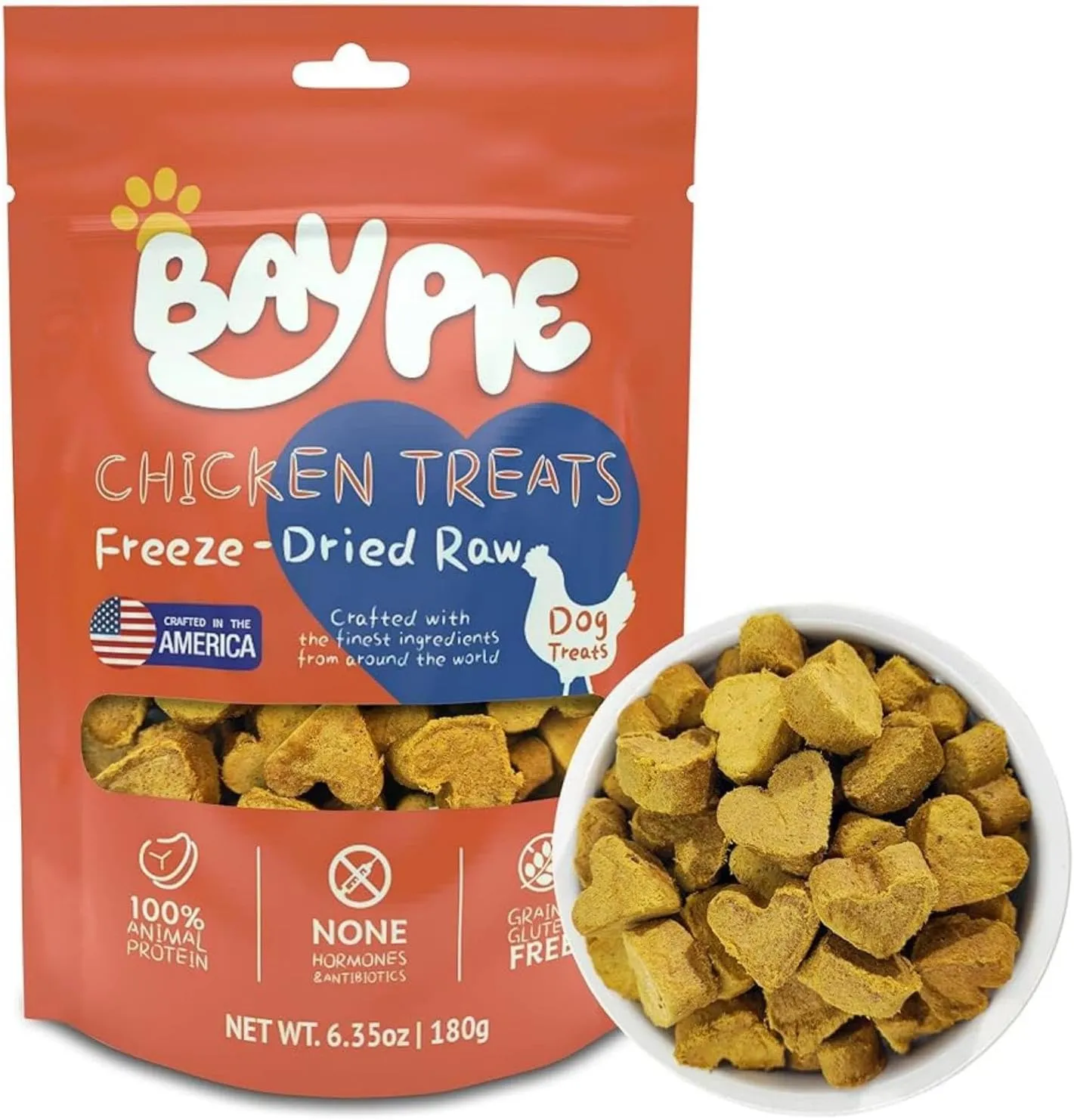 Freeze Dried Raw Dog Treats,Chicken&Chicken Liver,Great for Puppy Training Treats or Dog Meal Food Toppers, High Protein, Low Calorie,Grain Free, 6.35 oz