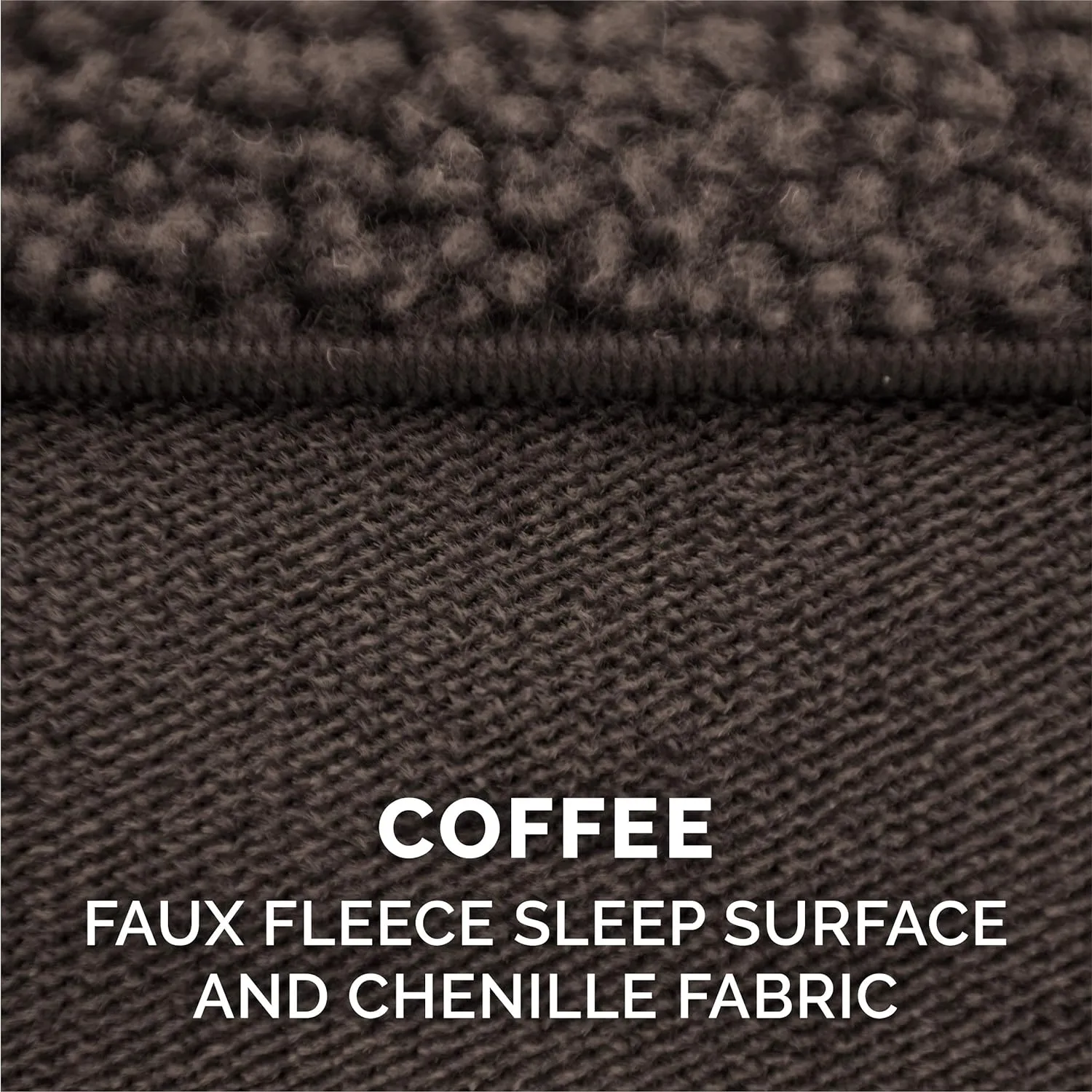 Furhaven Memory Foam Dog Bed for Large Dogs w/ Removable Bolsters & Washable Cover, For Dogs Up to 125 lbs - Sherpa & Chenille Sofa - Coffee, Jumbo Plus/XXL