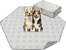 FXW Washable Pee Pads for Dogs, Puppy Pads with Super Absorbent, Specifically Designed for 24inch 6 Panels Dog Playpen, Hexagon, 62" x 55", 1 Pack