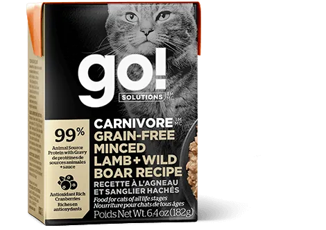 Go! Carnivore Grain Free Minced Lamb   Wild Boar Recipe for Cats