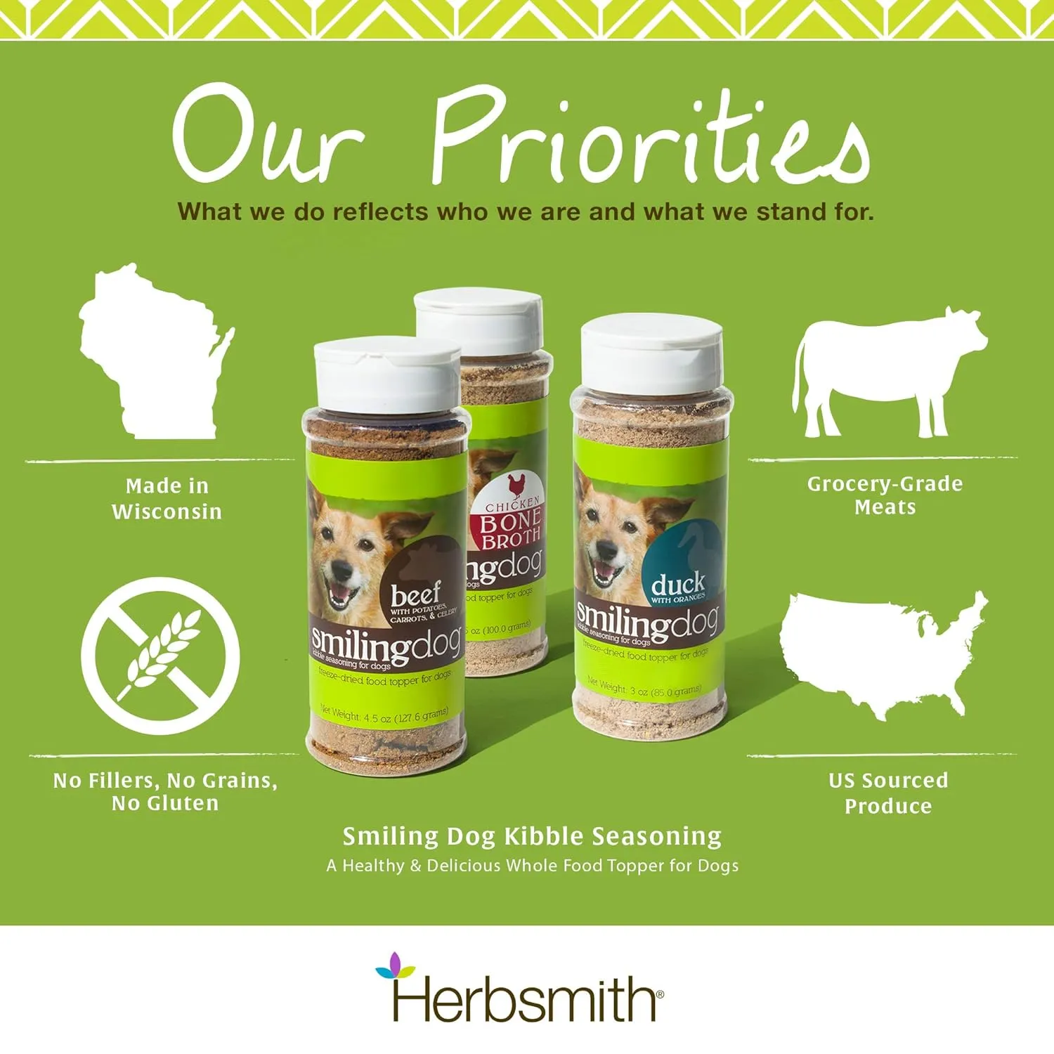 Herbsmith Kibble Seasoning  Freeze Dried Beef  DIY Raw Coated Kibble Mixer - Dog Food Topper for Picky Eaters, 4.5 oz [Bundle x2 Units]