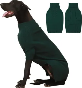 IECOii Extra-Large Dog Sweater 5XL,Christmas Dog Sweaters for Extra Large Dogs Girl Boy,Turtleneck Knitted Knitwear Easy On Doggie Sweatshirt Dog Sweater for Doberman,Great Dane(Green,XXXXXL)