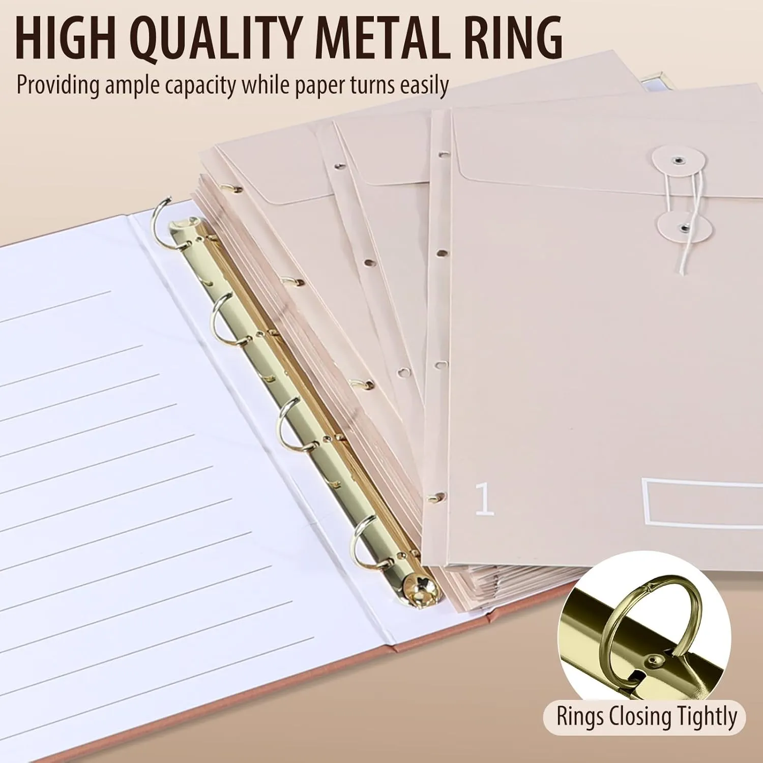 Important Document Organizer, Folio Folders with Pockets, Expanding File Folder for Important Papers, Emergency Binder, Birth Certificates, Social Security Cards, and Passports, Anti-Lost Binders