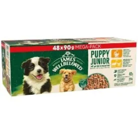 James Wellbeloved Puppy Turkey  Lamb & Chicken in Gravy Pouch 48 x 90g