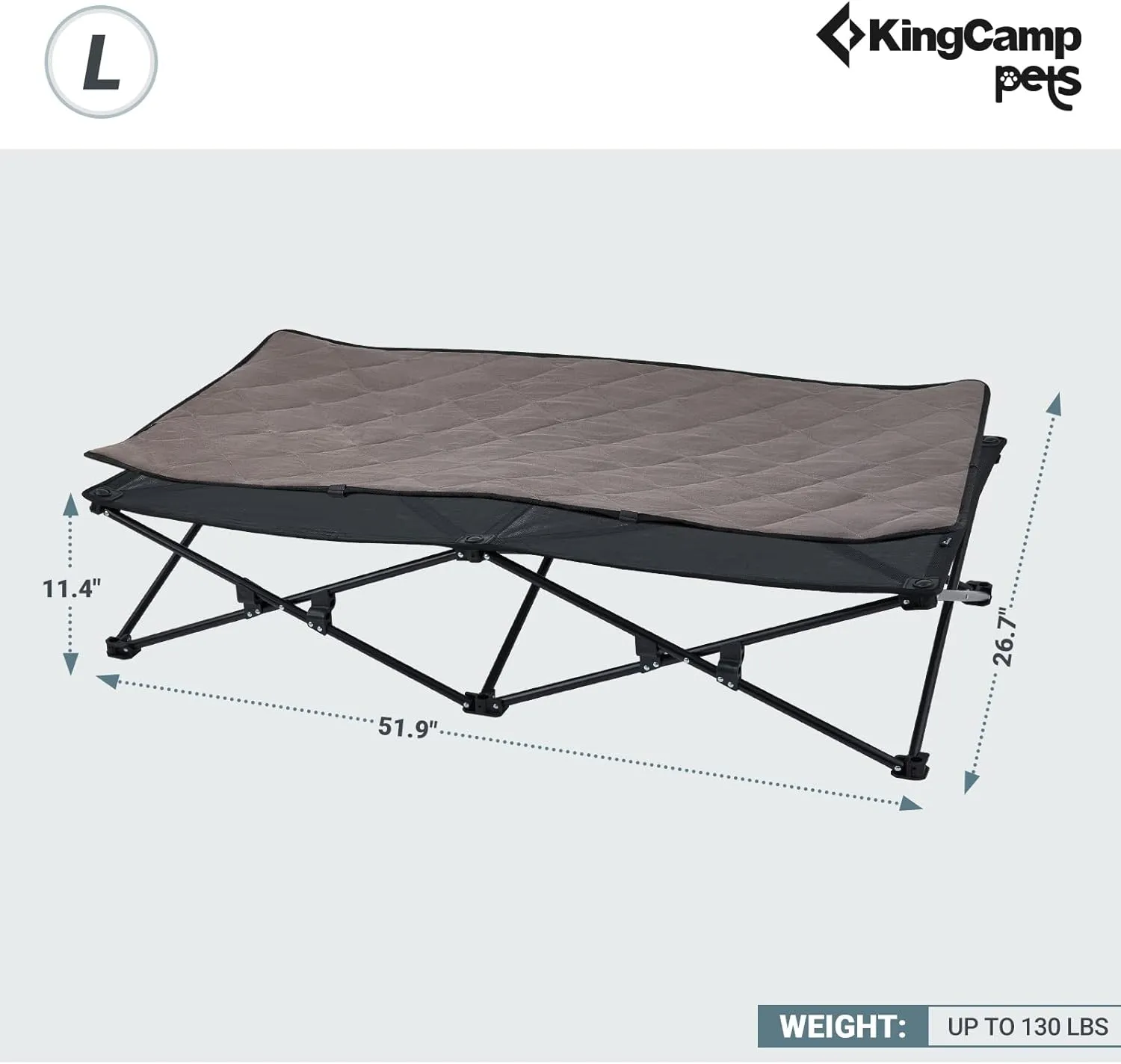 KingCamp Elevated Dog Bed Portable Raised Dog Beds Stable Folding Dog Cot Dog Camping Bed for Outdoor Travel with Washable Mesh for Small, Medium, Large Pet Weight Up to 155lbs with Carry Bag
