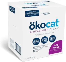 kocat Less Mess Low Tracking Wood Clumping Cat Litter Mini- Pellets, Unscented, 18.6 pounds - Natural Ingredients, Stops Odor, Clumps Solid, 99% Dust Free, Great for Long-Hair Breeds
