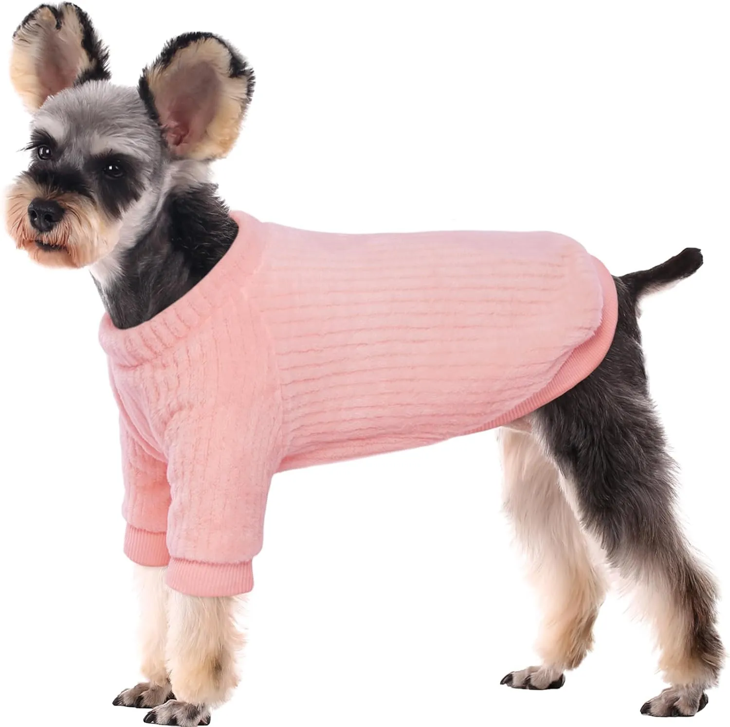 Kuoser Dog Sweater, Dog Sweaters for Small Dogs Girls Boys, Christmas Dog Sweater Pet Outfit, Dog Winter Clothes Doggie Sweatshirt for Boston Terrier, Schnauzer (Pink M)