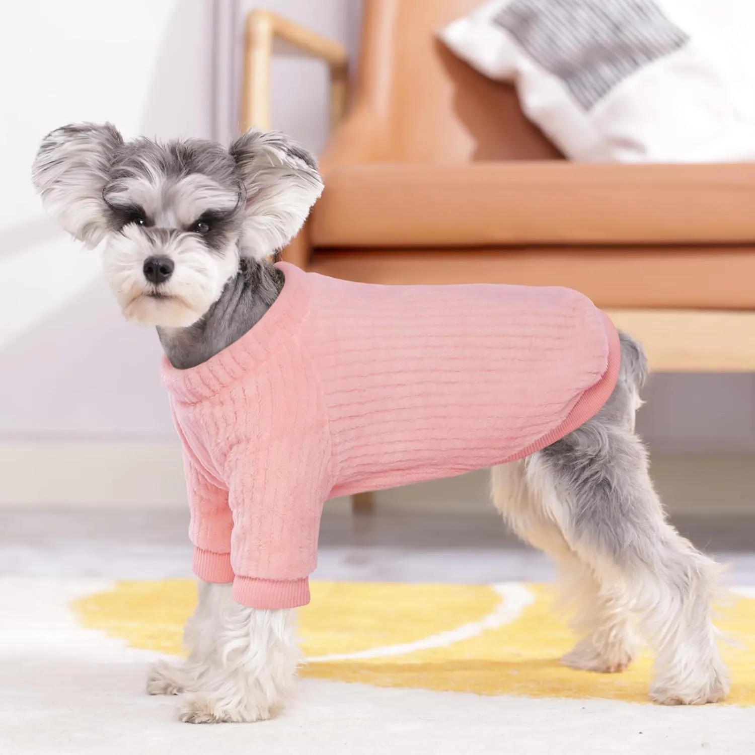 Kuoser Dog Sweater, Dog Sweaters for Small Dogs Girls Boys, Christmas Dog Sweater Pet Outfit, Dog Winter Clothes Doggie Sweatshirt for Boston Terrier, Schnauzer (Pink M)