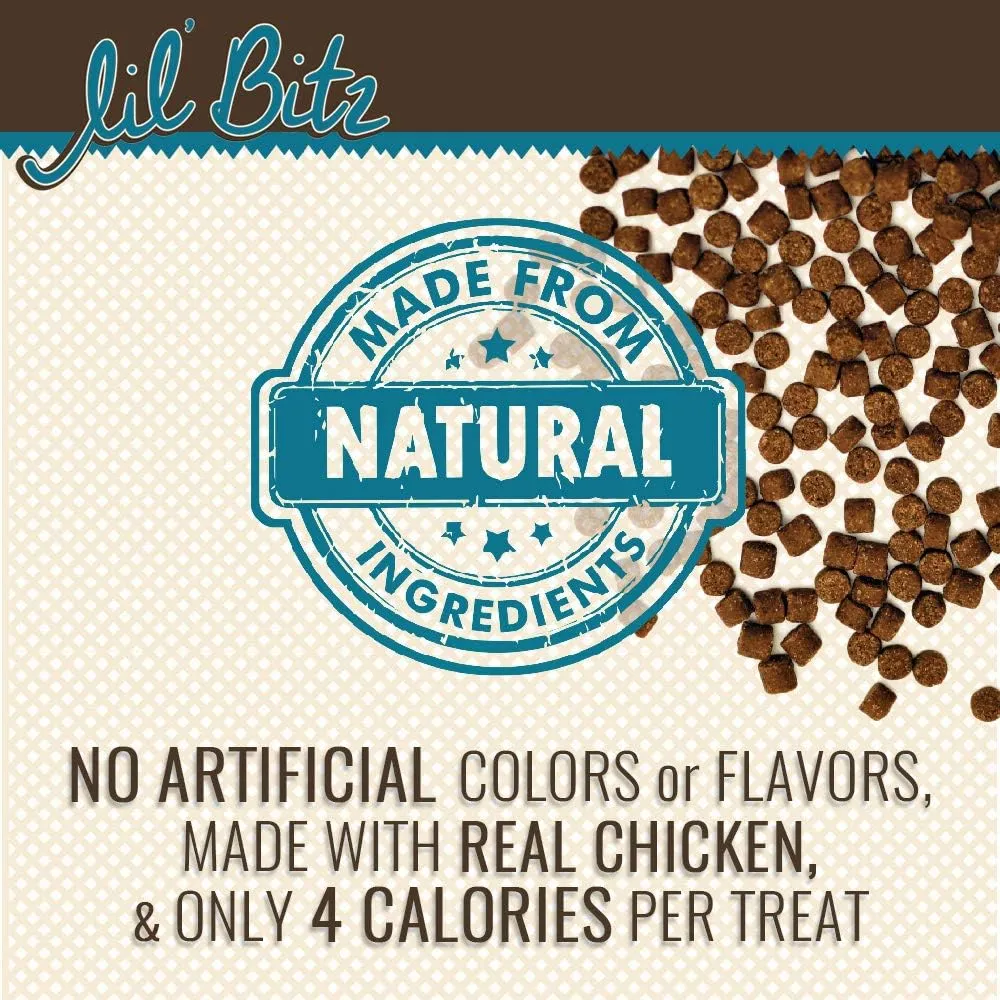Lil' Bitz Flame Roasted Chicken Training Treats for All Dog Breeds - Low Calories, Grain Free, Natural Ingredients, NASC Compliance - Perfect Reward for Dogs of Every Size (4 oz)