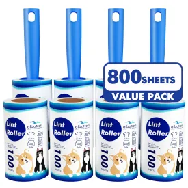 Lint Rollers for Pet Hair Extra Sticky, 800 Sheets Mega Value Set Lint Rollers for Pet Hair Removal, Dog and Cat Lint Remover for Clothes, Furniture, Carpet