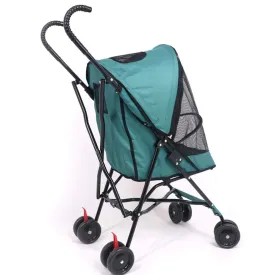 Medium Small Pet Stroller Cart, Folding Dog Cat Travel Puppy Jogger Trolley Carrier, Max Loading 10kg, Front Swivel Wheels and Rear Brake