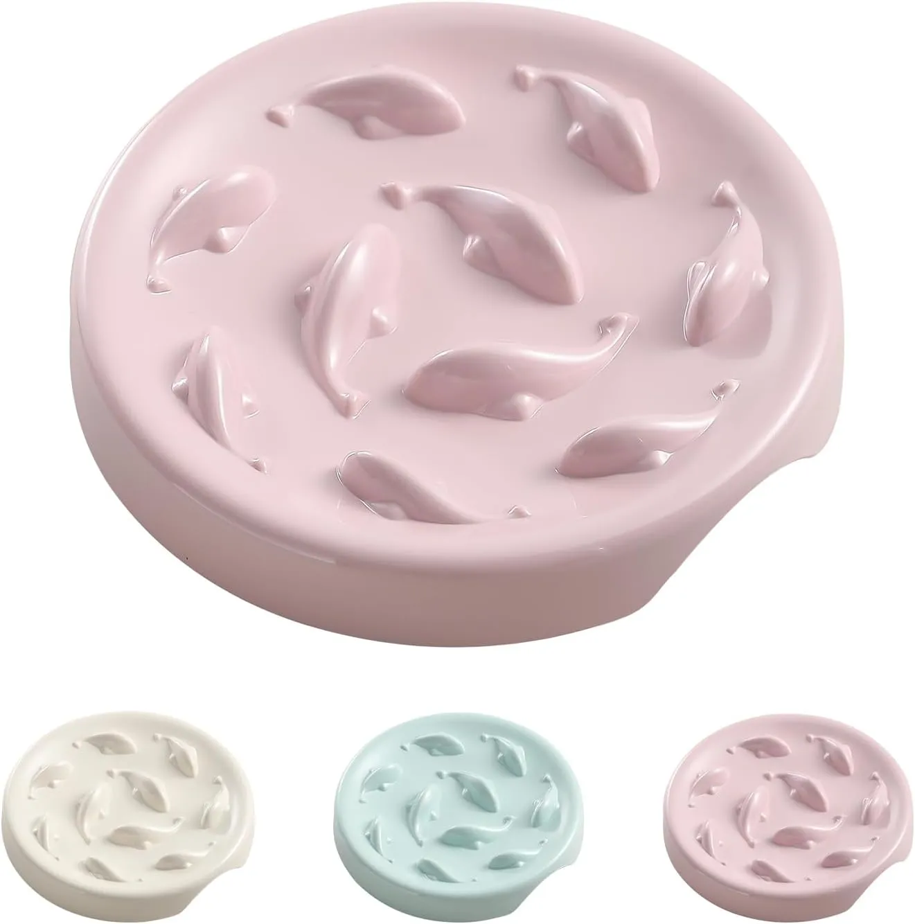 Melamine Slow Feeder Cat Bowl - Small Cat Food Dish - Fun Interactive Maze Design - Anti Vomiting - Pet Comfort Eating - Dishwasher Safe - 6.1''W x 1.2''H
