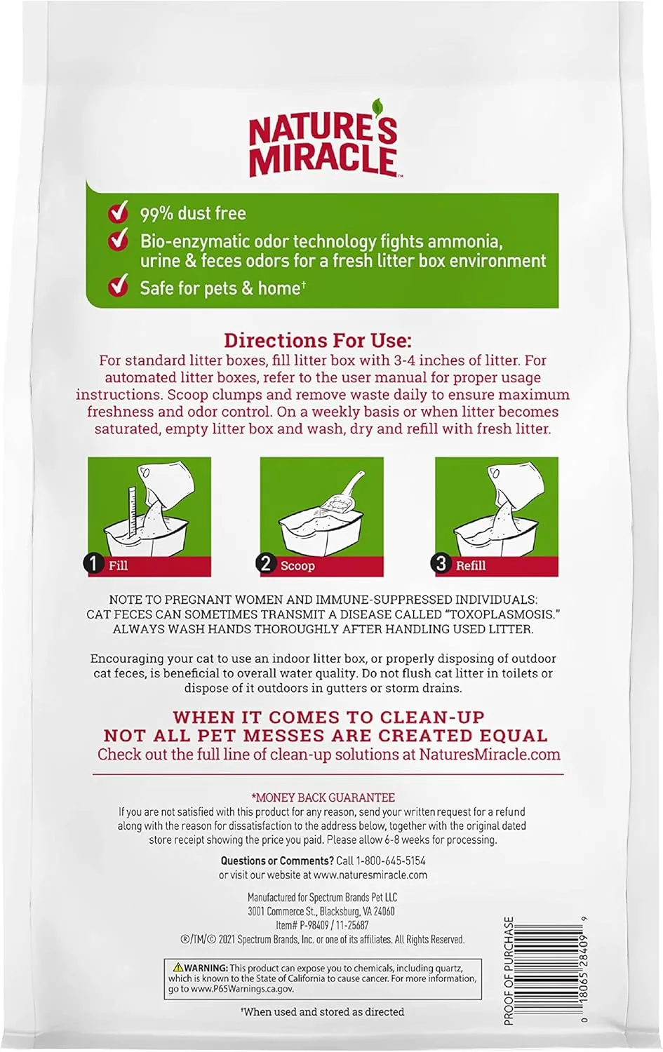 Nature's Miracle Intense Defense Odor Control Litter, 20 Pounds, Odor Control