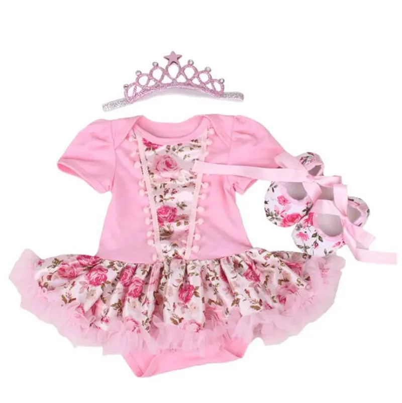Newborn Infant Halloween Costumes Short Sleeve Baby Girl Floral Tutus Dress Newborn